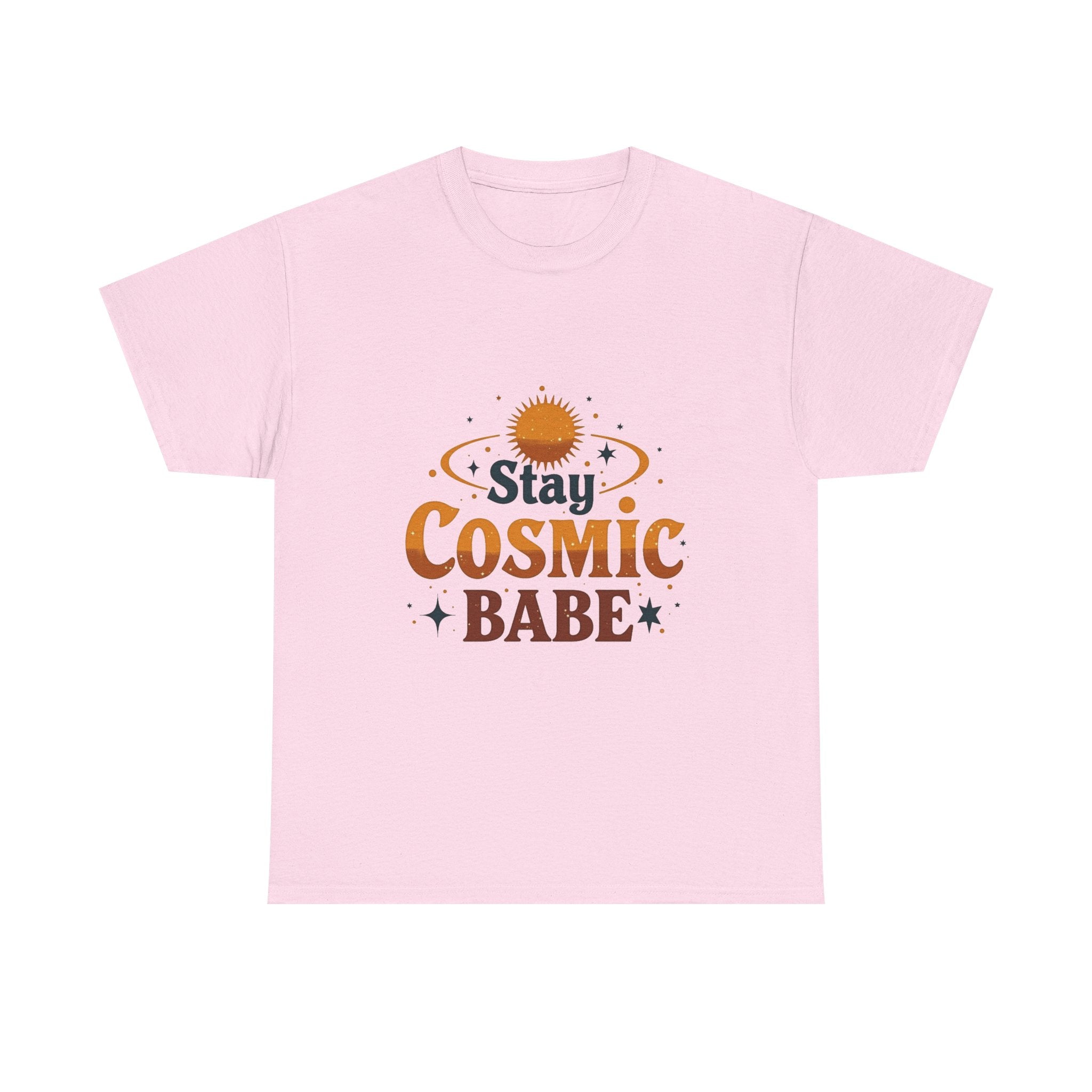 'Stay Cosmic Babe' Retro Sun & Stars Graphic T-Shirt