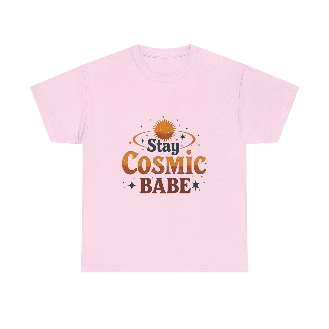 'Stay Cosmic Babe' Retro Sun & Stars Graphic T-Shirt