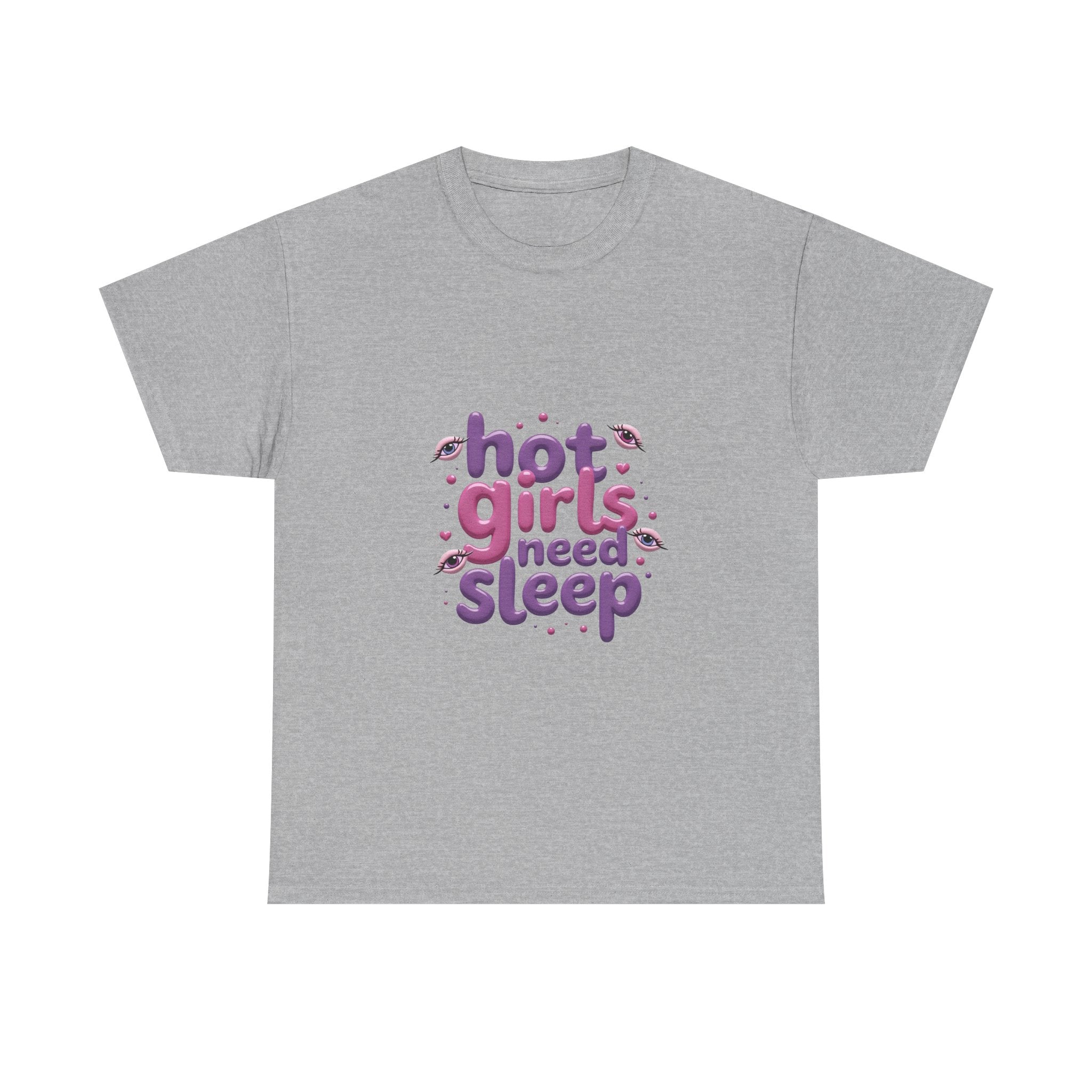 'Hot Girls Need Sleep' Cute Retro Typography T-Shirt