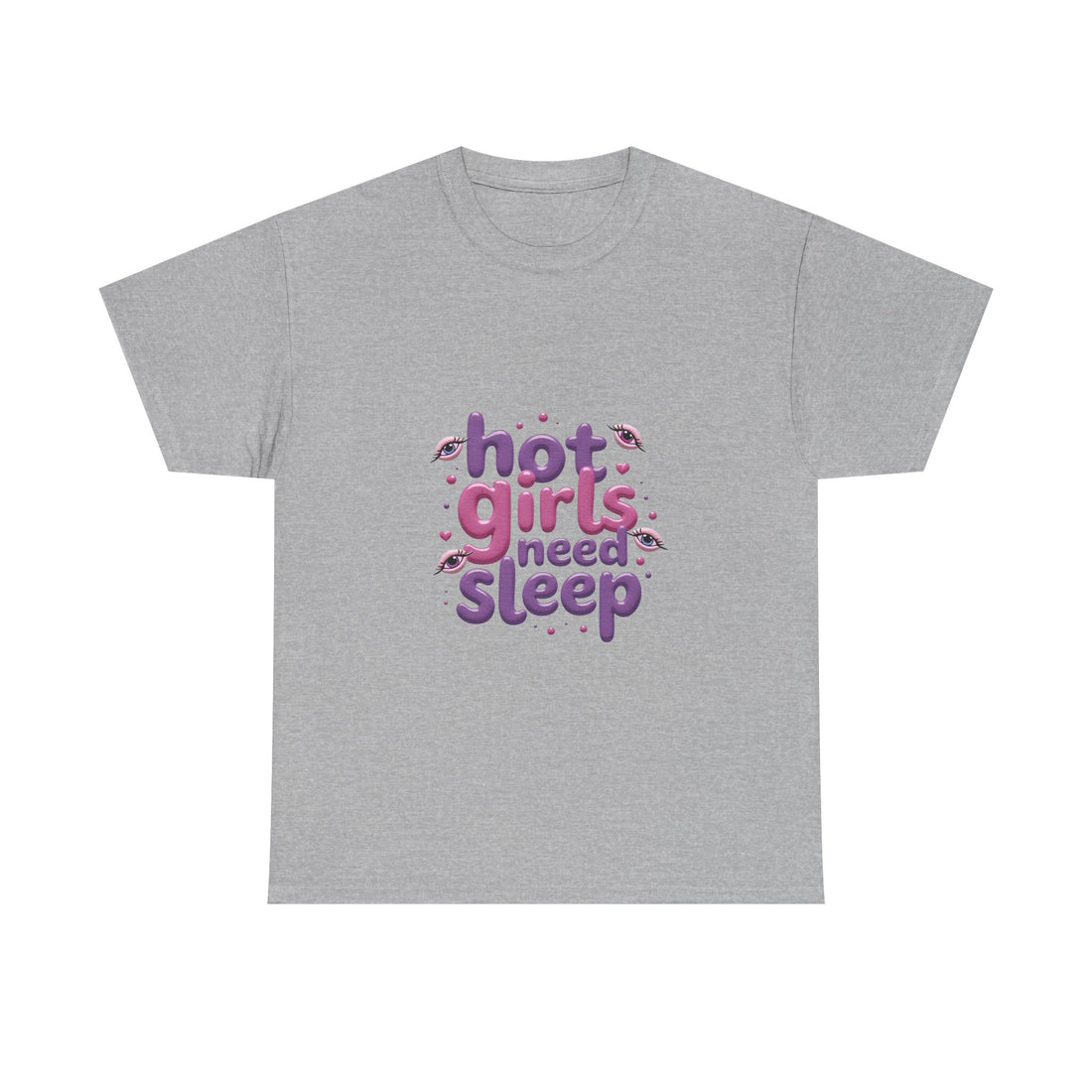 'Hot Girls Need Sleep' Cute Retro Typography T-Shirt