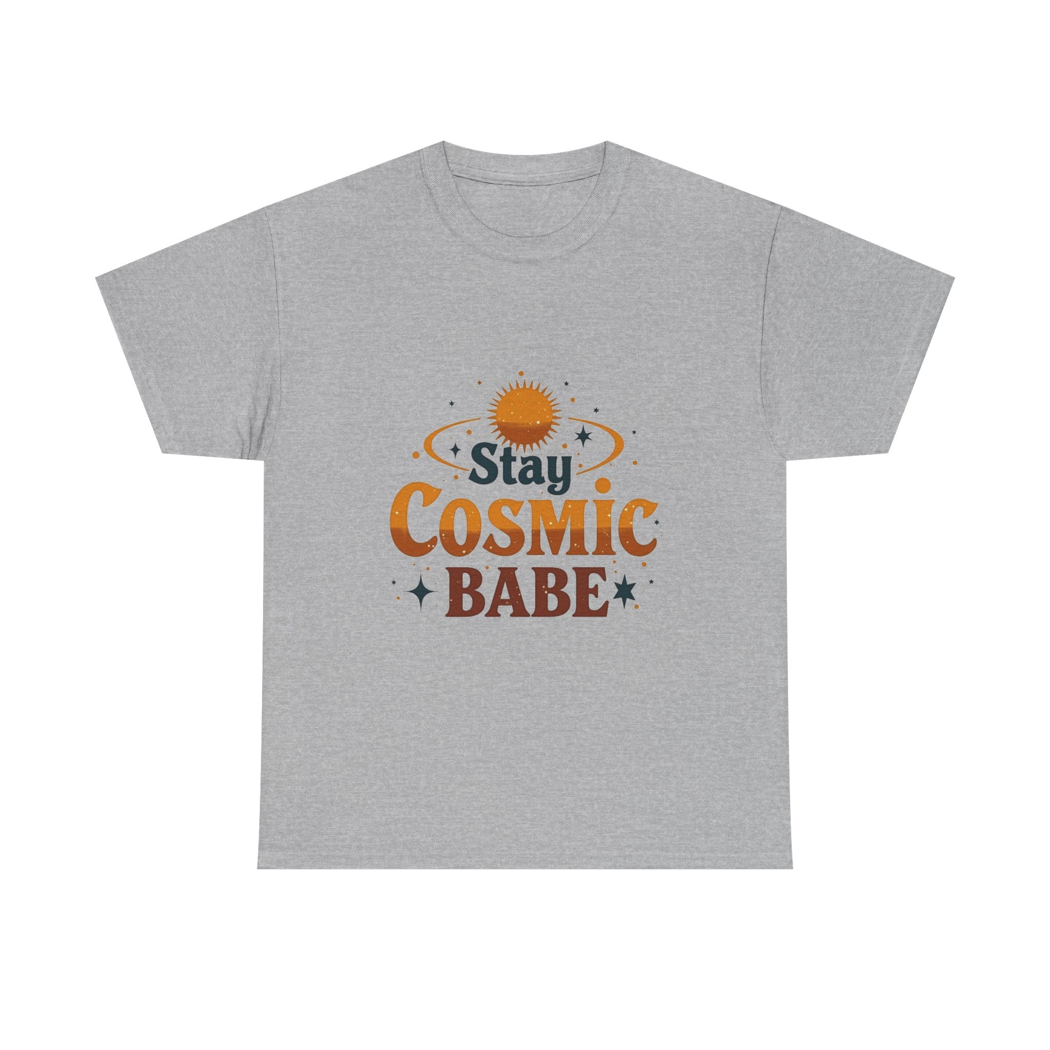 'Stay Cosmic Babe' Retro Sun & Stars Graphic T-Shirt