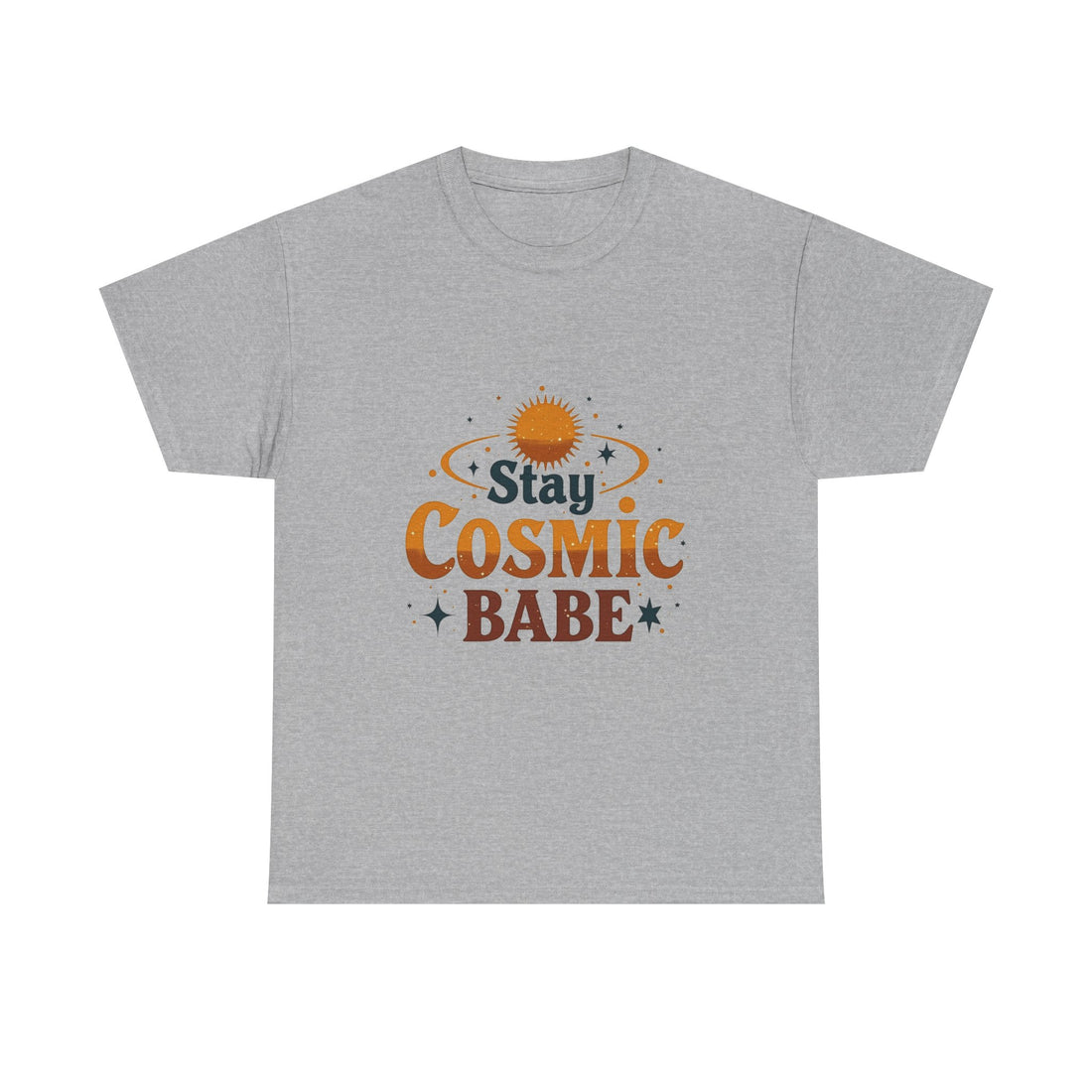 'Stay Cosmic Babe' Retro Sun & Stars Graphic T-Shirt
