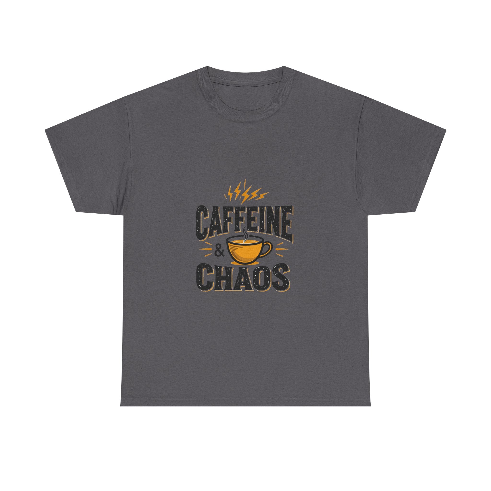 'Caffeine & Chaos' Funny Coffee Lover T-Shirt