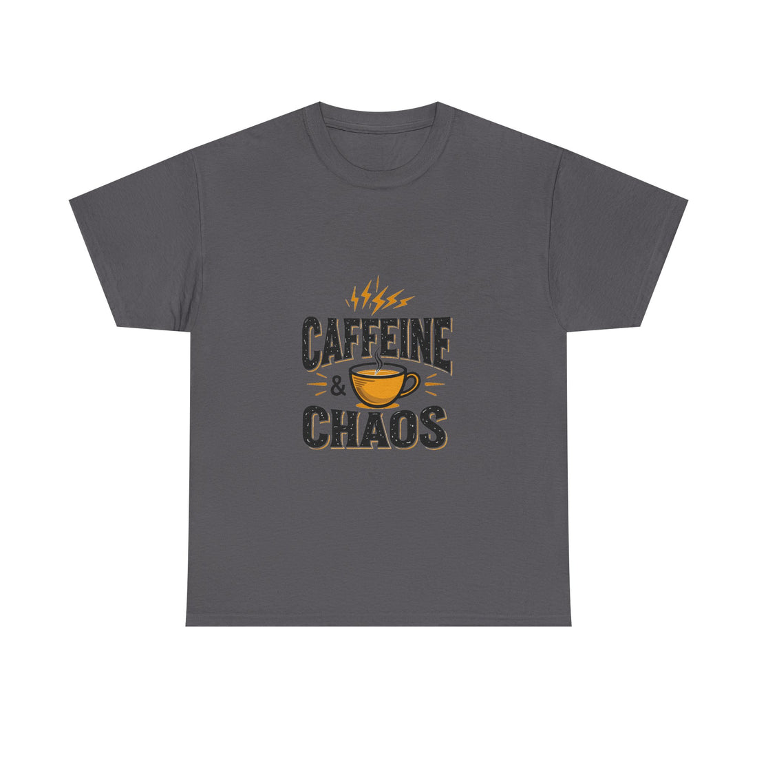 'Caffeine & Chaos' Funny Coffee Lover T-Shirt