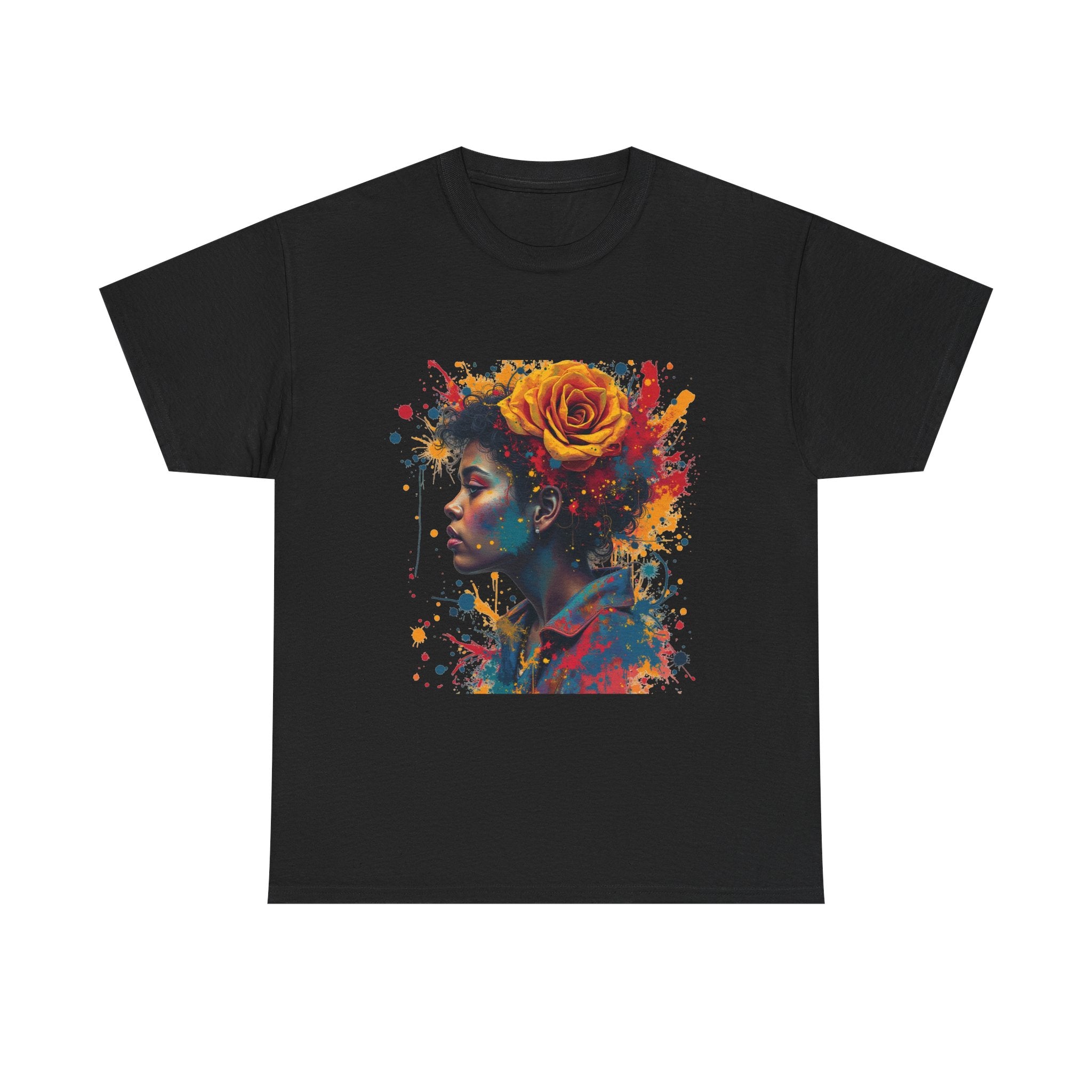 Artistic Floral Portrait T-Shirt