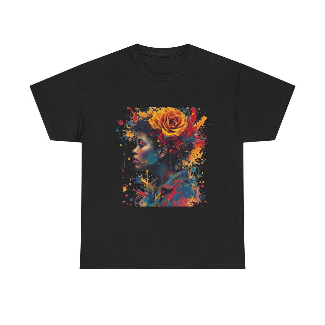 Artistic Floral Portrait T-Shirt