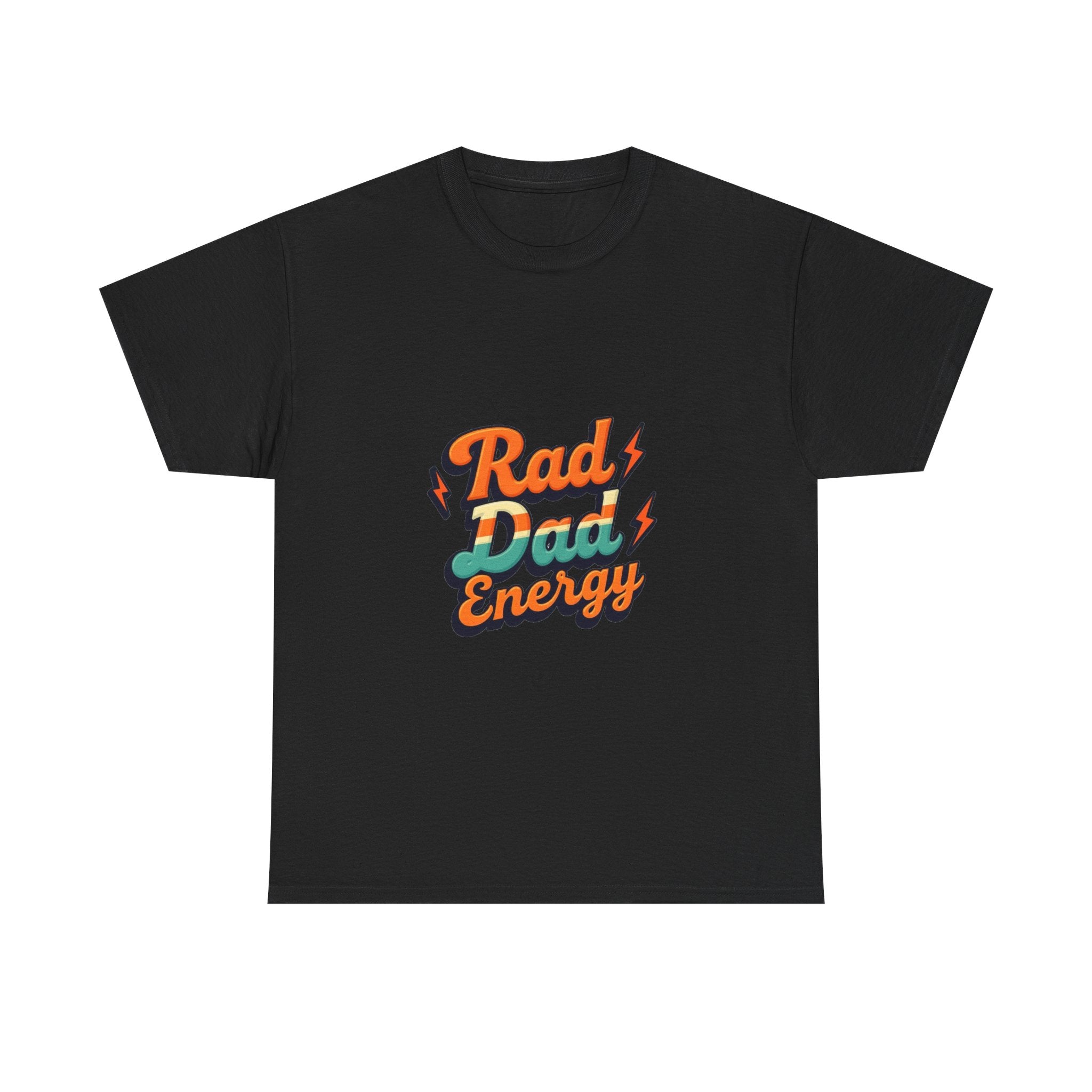'Rad Dad Energy' Retro Lightning Fathers Day T-Shirt