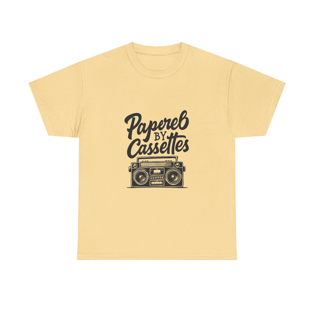 'Papered by Cassettes' Vintage Boombox Tee