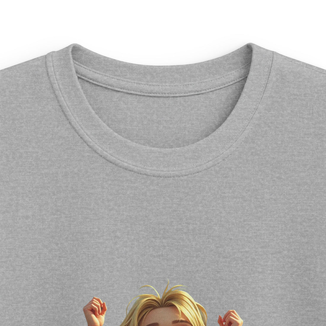 Smiling Girl Crown Illustration Cute Youth T‑Shirt