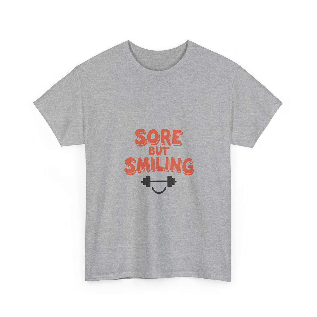 'Sore But Smiling' Workout Fitness Gym T‑Shirt with Barbell Graphic