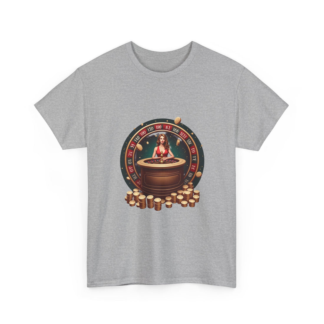 Roulette Goddess Casino Vintage Roulette Wheel & Casino Chips T-Shirt