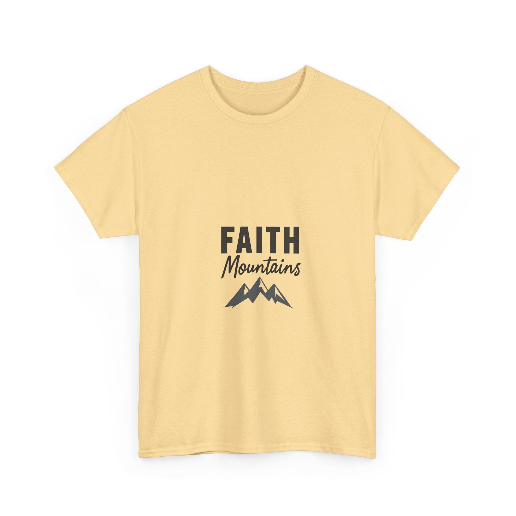 'Faith Mountains' Inspirational Christian Mountain Graphic T-Shirt