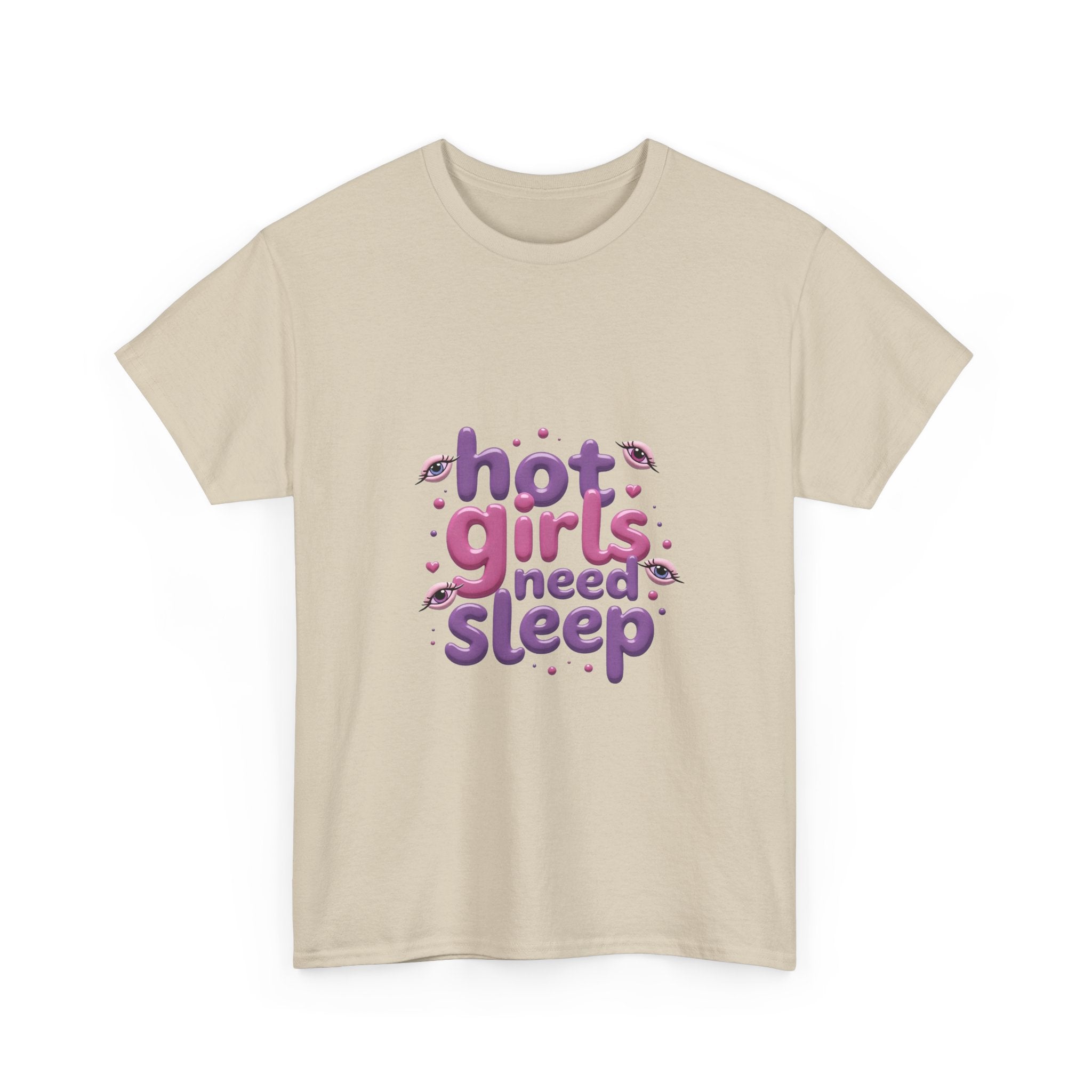'Hot Girls Need Sleep' Cute Retro Typography T-Shirt