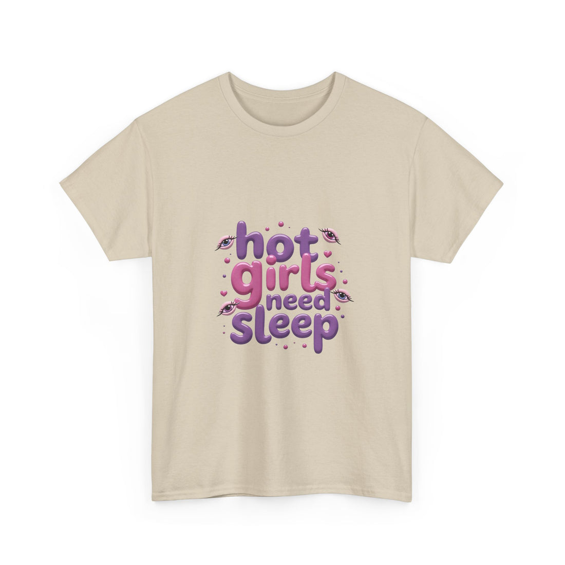 'Hot Girls Need Sleep' Cute Retro Typography T-Shirt