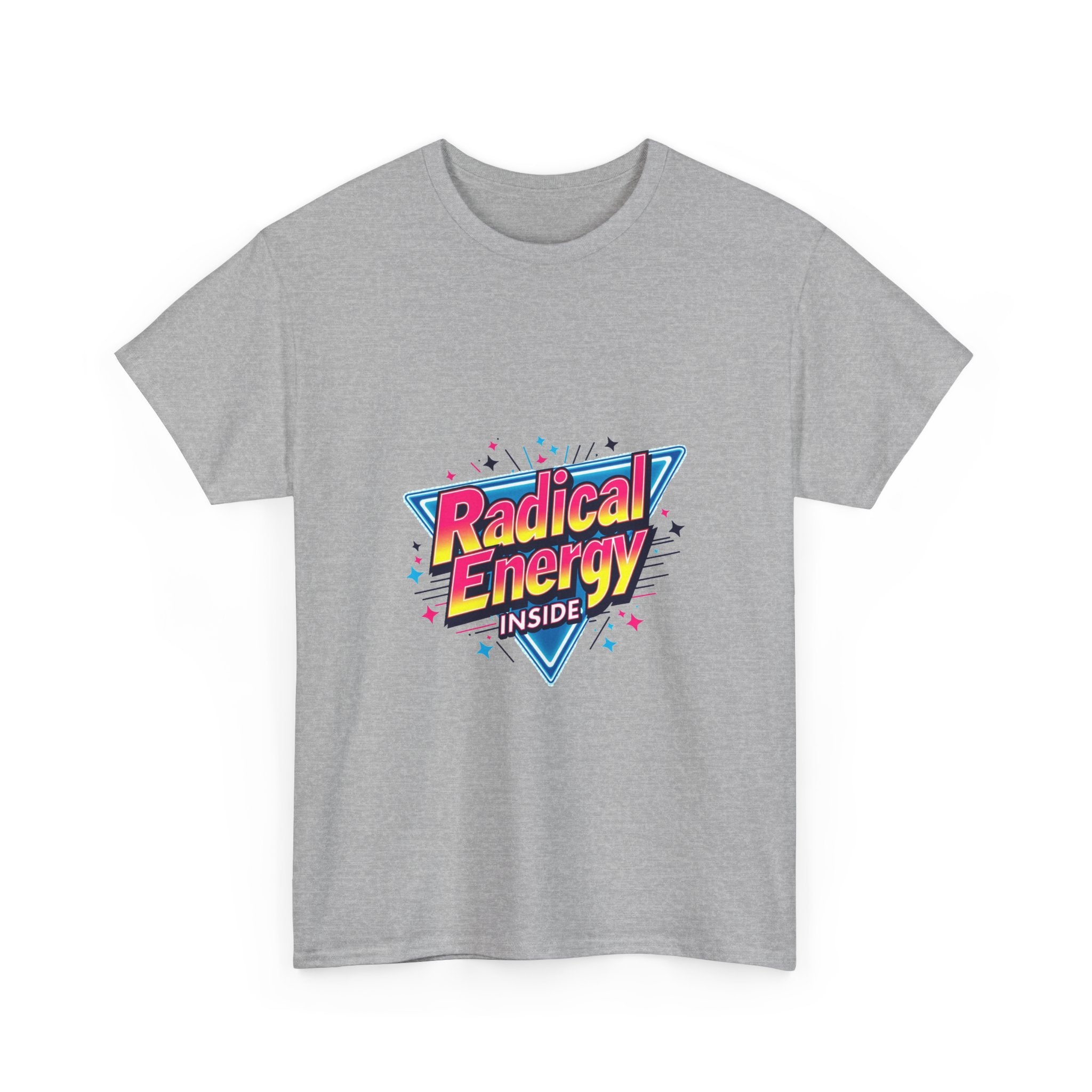 Retro 80s Neon 'Radical Energy Inside' Graphic T-Shirt