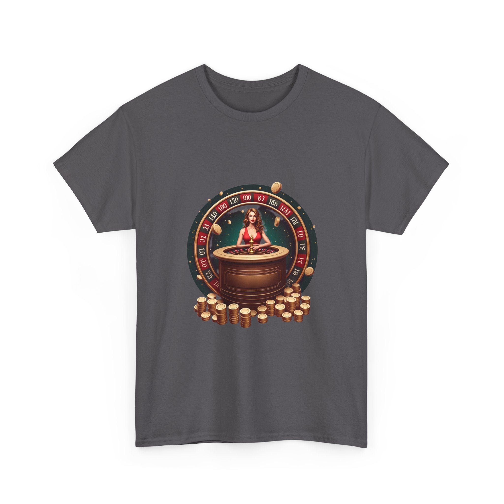 Roulette Goddess Casino Vintage Roulette Wheel & Casino Chips T-Shirt