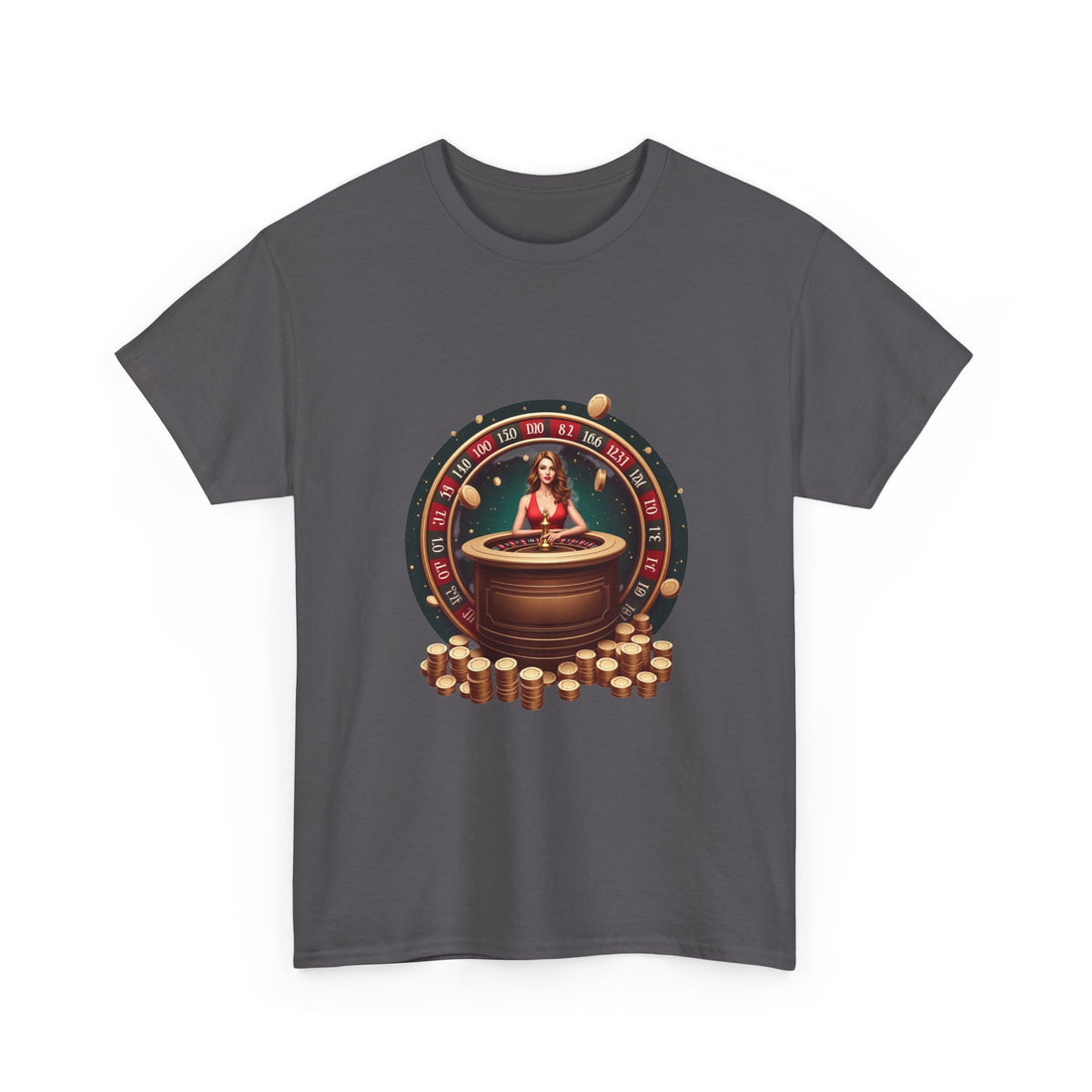 Roulette Goddess Casino Vintage Roulette Wheel & Casino Chips T-Shirt