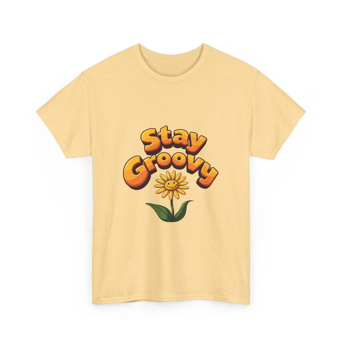 'Stay Groovy' Retro Flower Graphic T-Shirt