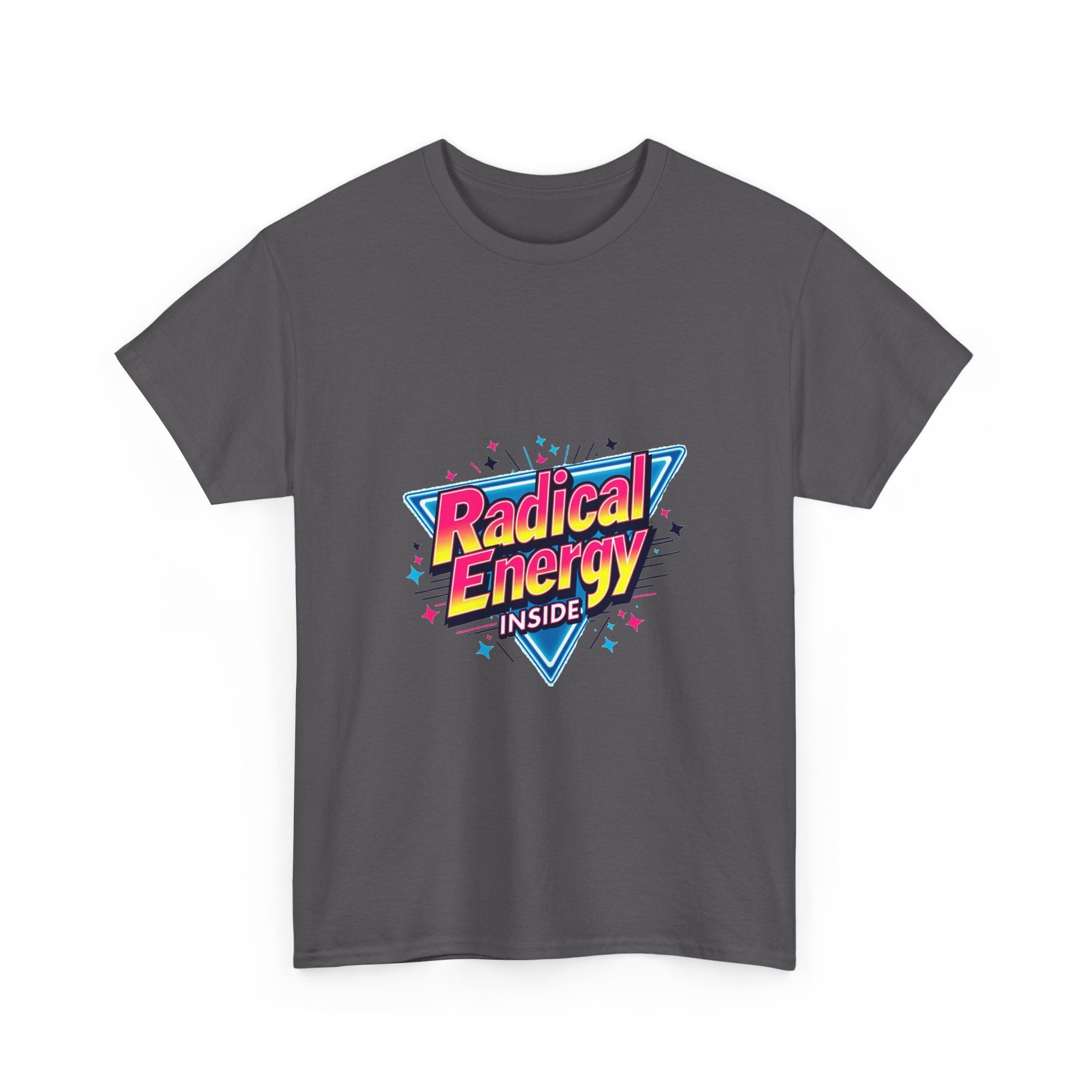 Retro 80s Neon 'Radical Energy Inside' Graphic T-Shirt