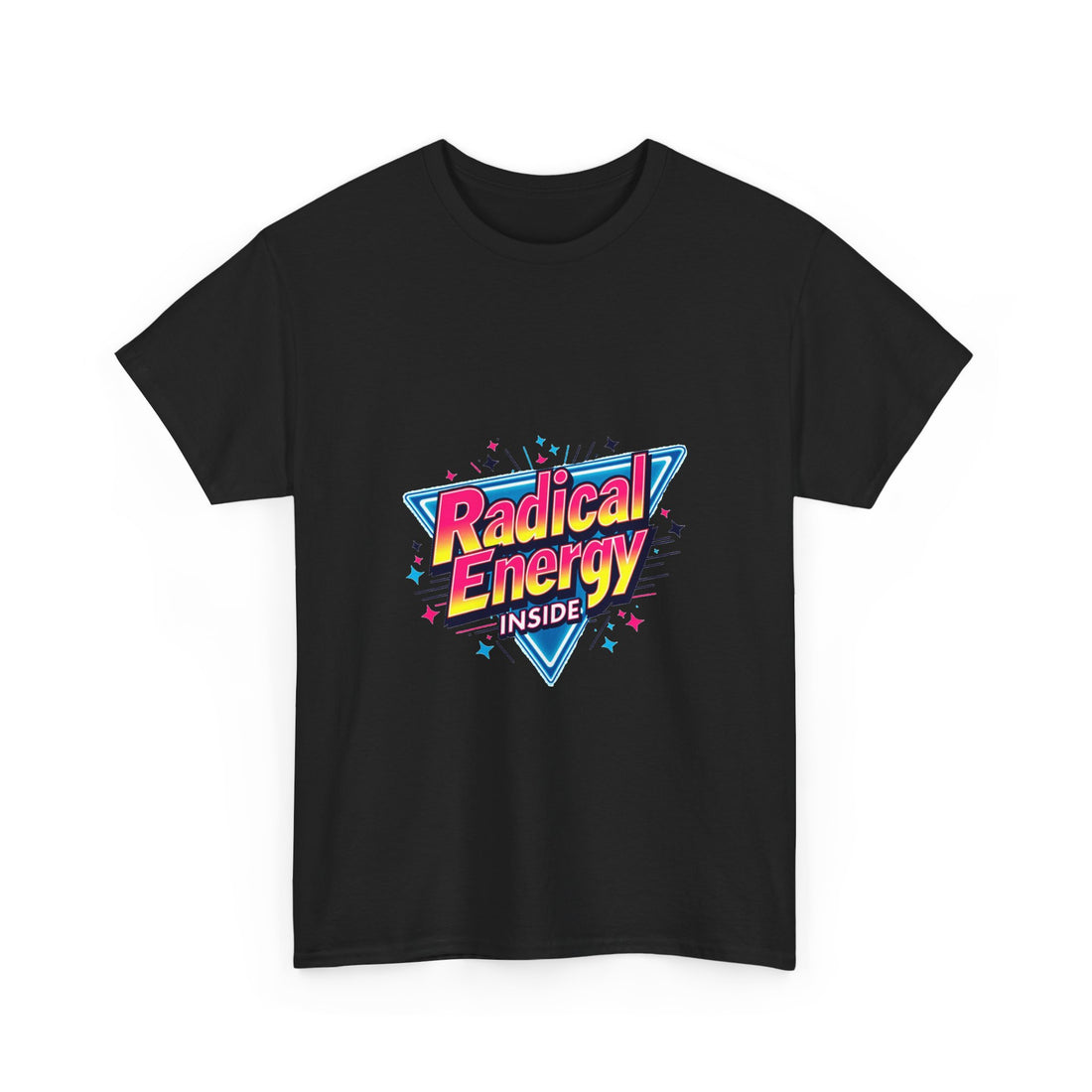 Retro 80s Neon 'Radical Energy Inside' Graphic T-Shirt