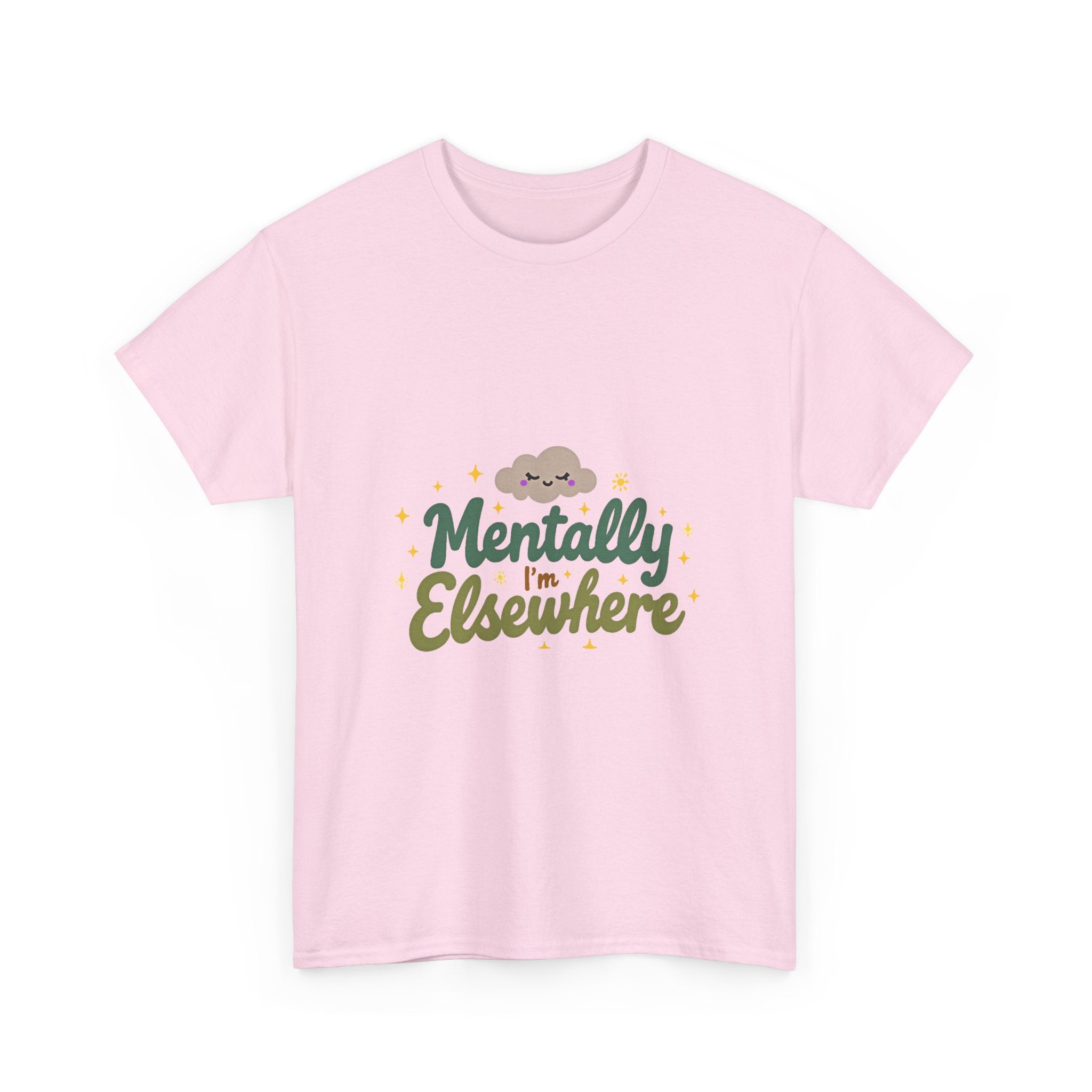 'Mentally Elsewhere' Cute Retro Script Graphic T-Shirt