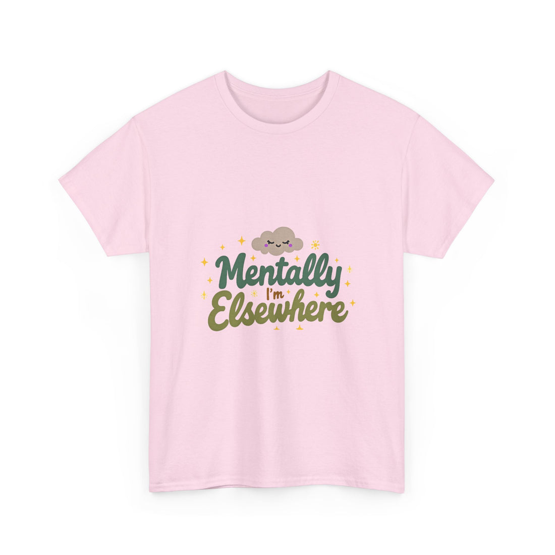 'Mentally Elsewhere' Cute Retro Script Graphic T-Shirt