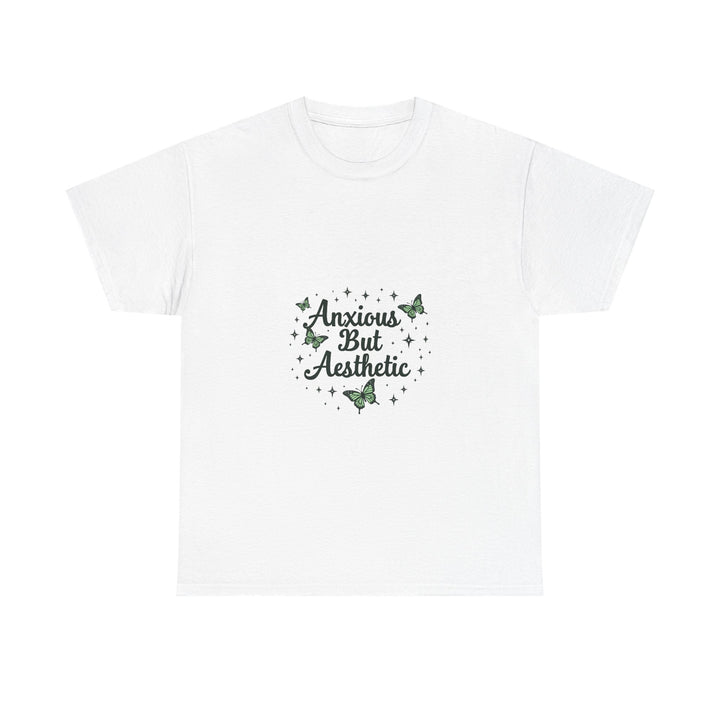 "Anxious But Aesthetic" Green Butterfly Graphic T-Shirt