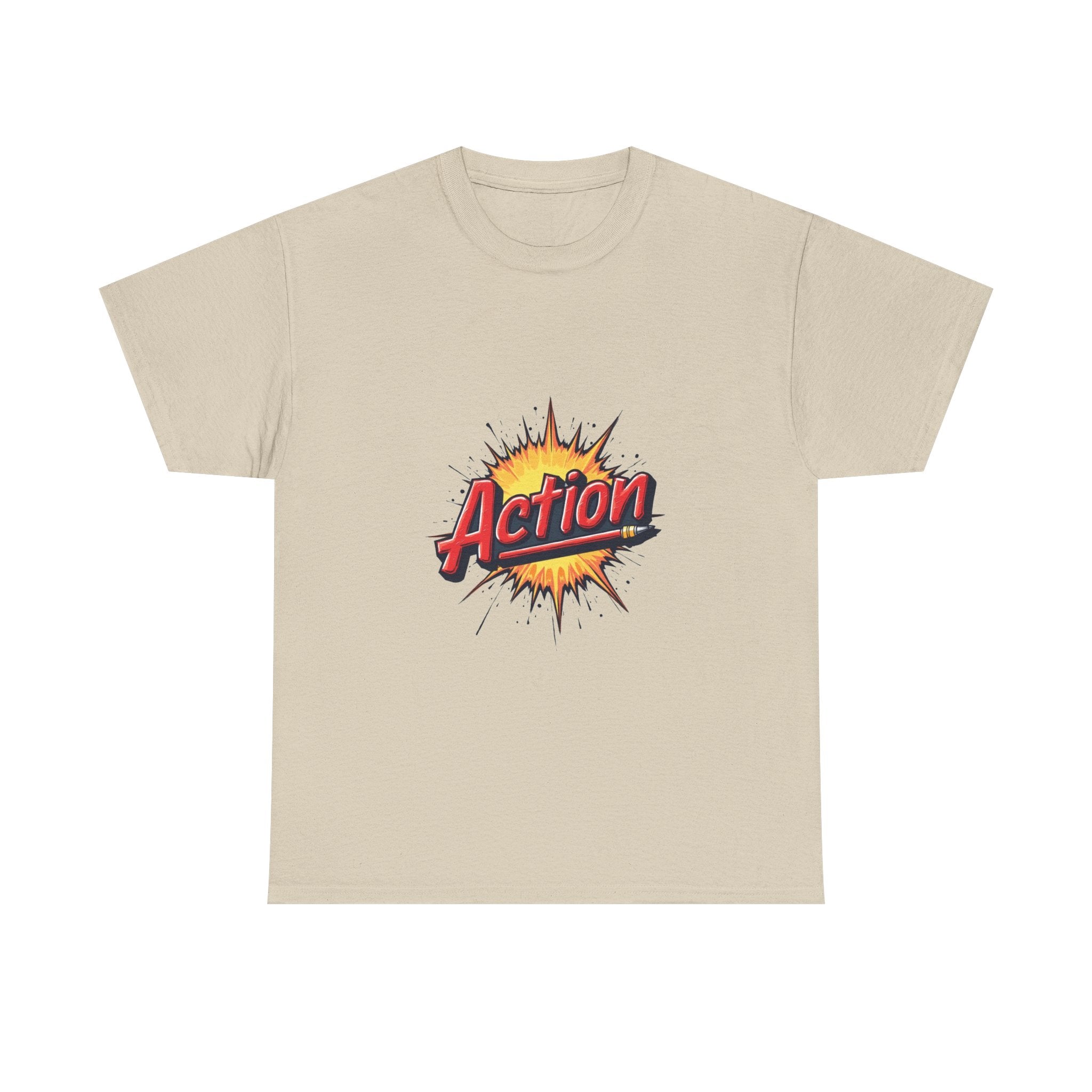 'Action' Graphic Retro Comic Burst T Shirt