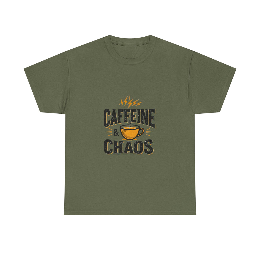 'Caffeine & Chaos' Funny Coffee Lover T-Shirt