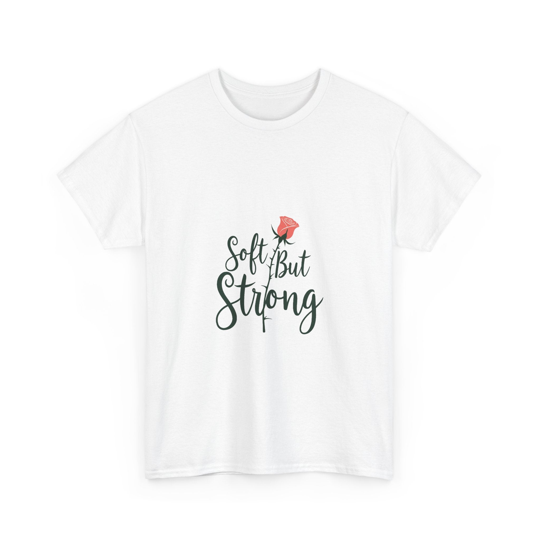 'Soft But Strong' Inspirational Floral Graphic T-Shirt