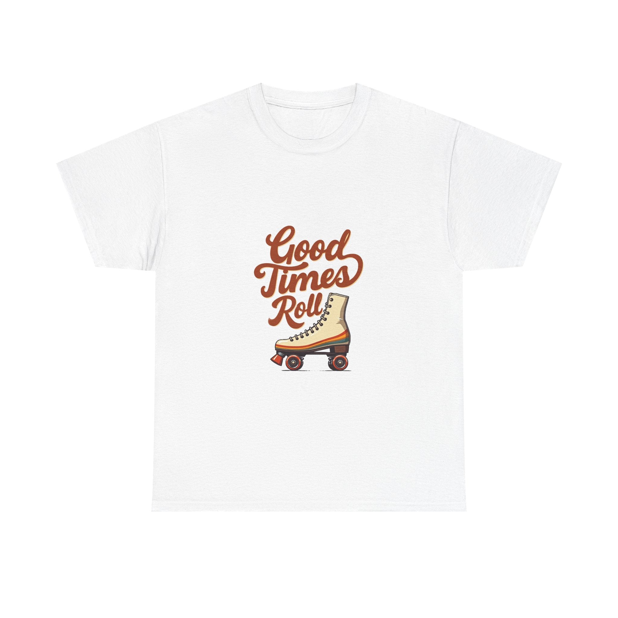 'Good Times Roll' Retro Roller Skate Graphic T-Shirt
