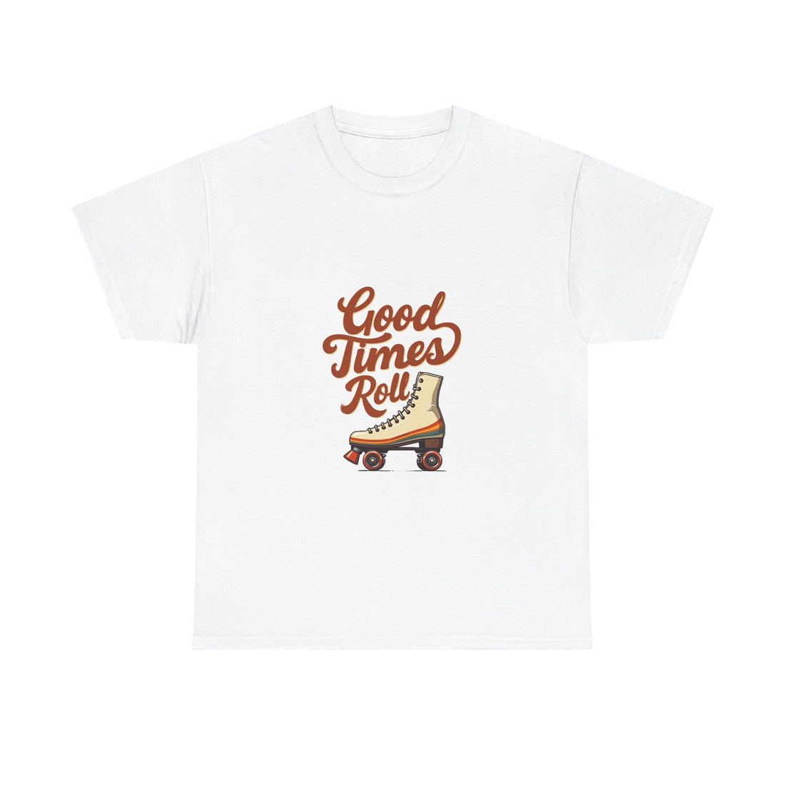 'Good Times Roll' Retro Roller Skate Graphic T-Shirt
