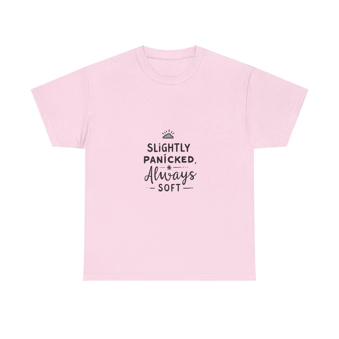 “Slightly Panicked, Always Soft” Minimalist Graphic T-Shirt
