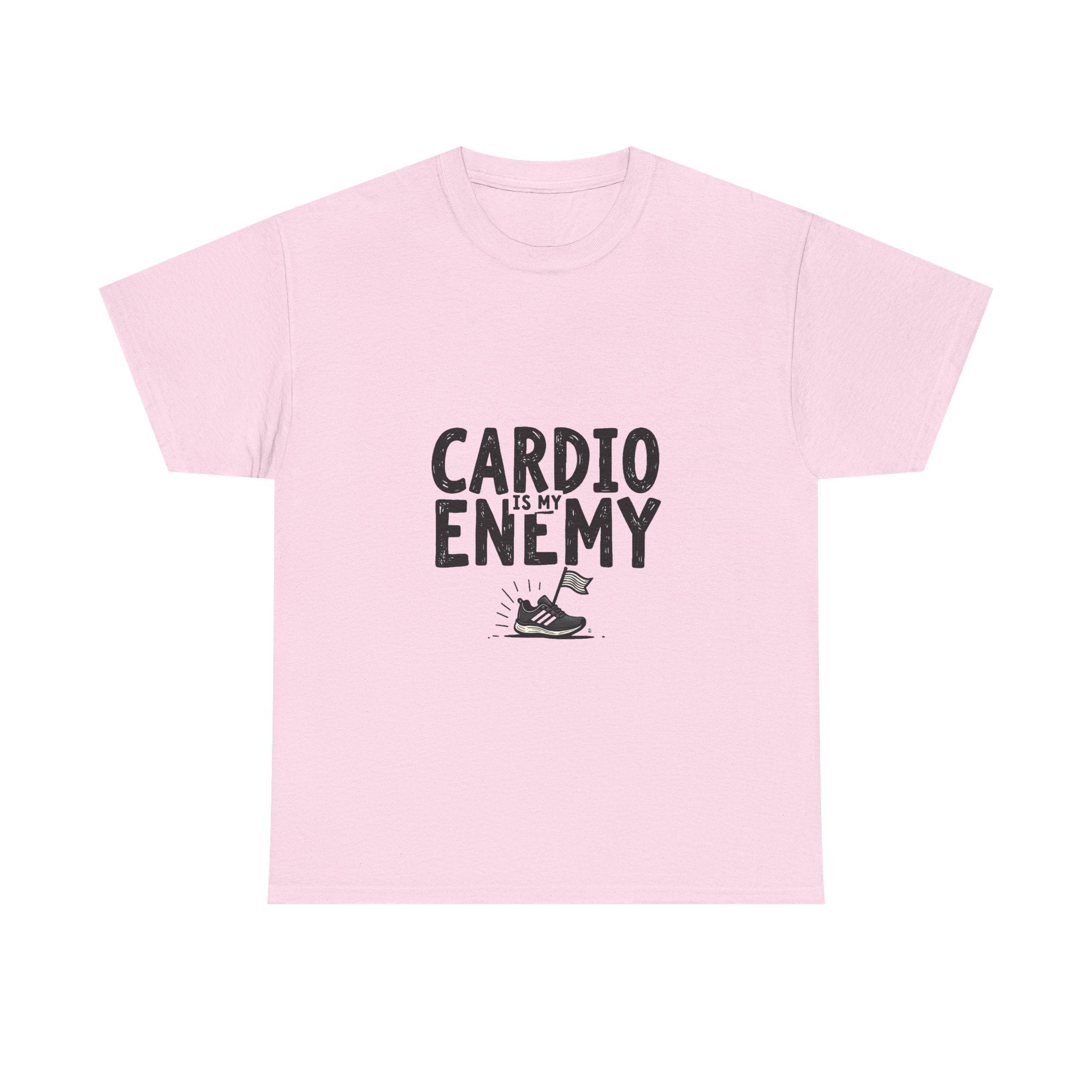 'Cardio Is My Enemy' Funny Fitness T-Shirt for Gym Lovers