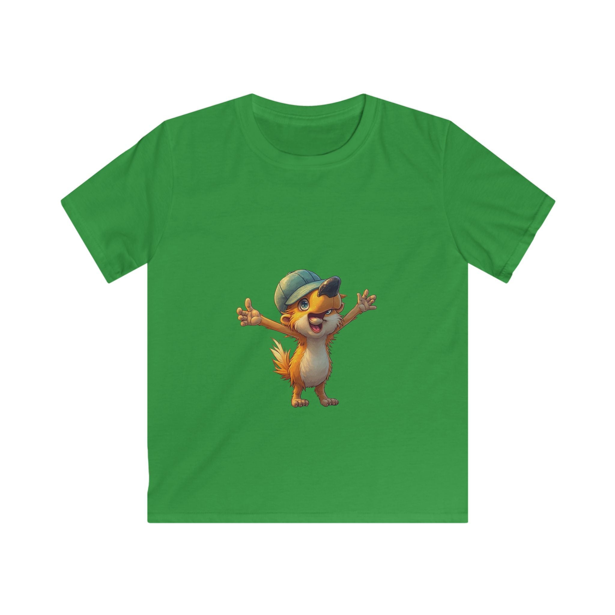 Cute Cartoon Fox in Cap Shirt for Boys & Girls