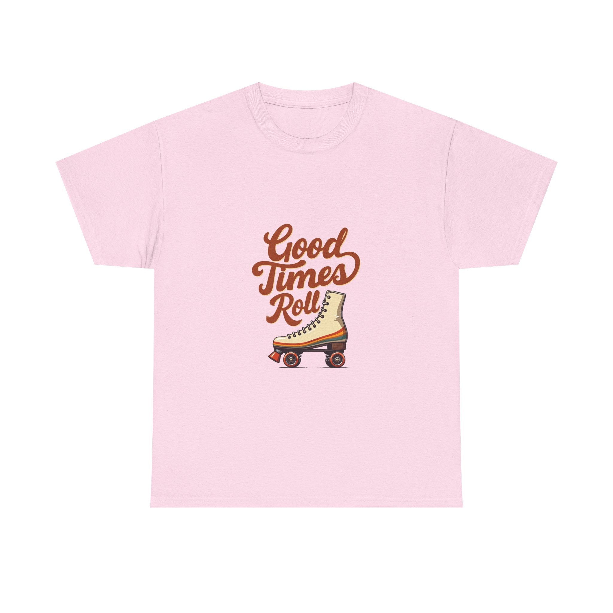 'Good Times Roll' Retro Roller Skate Graphic T-Shirt