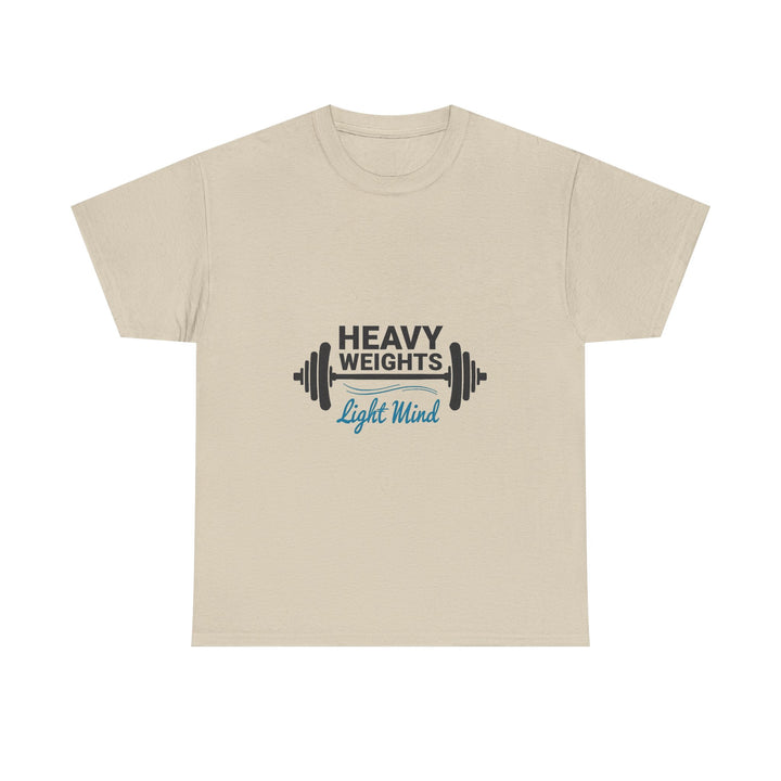 'Heavy Weights Light Mind' Fitness Graphic T-Shirt for Gym Lovers