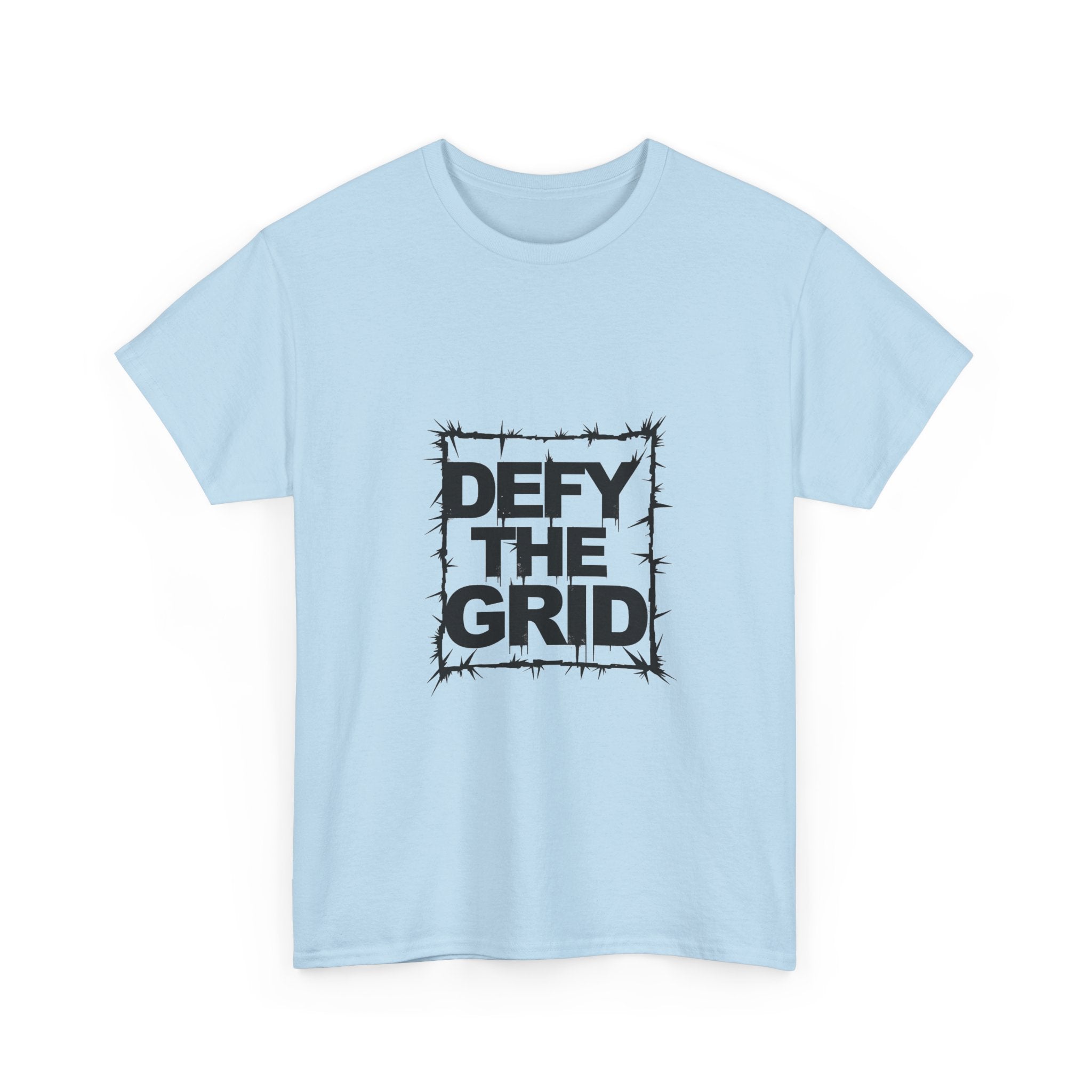 Defy The Grid Edgy Barbed Wire Graphic T-Shirt