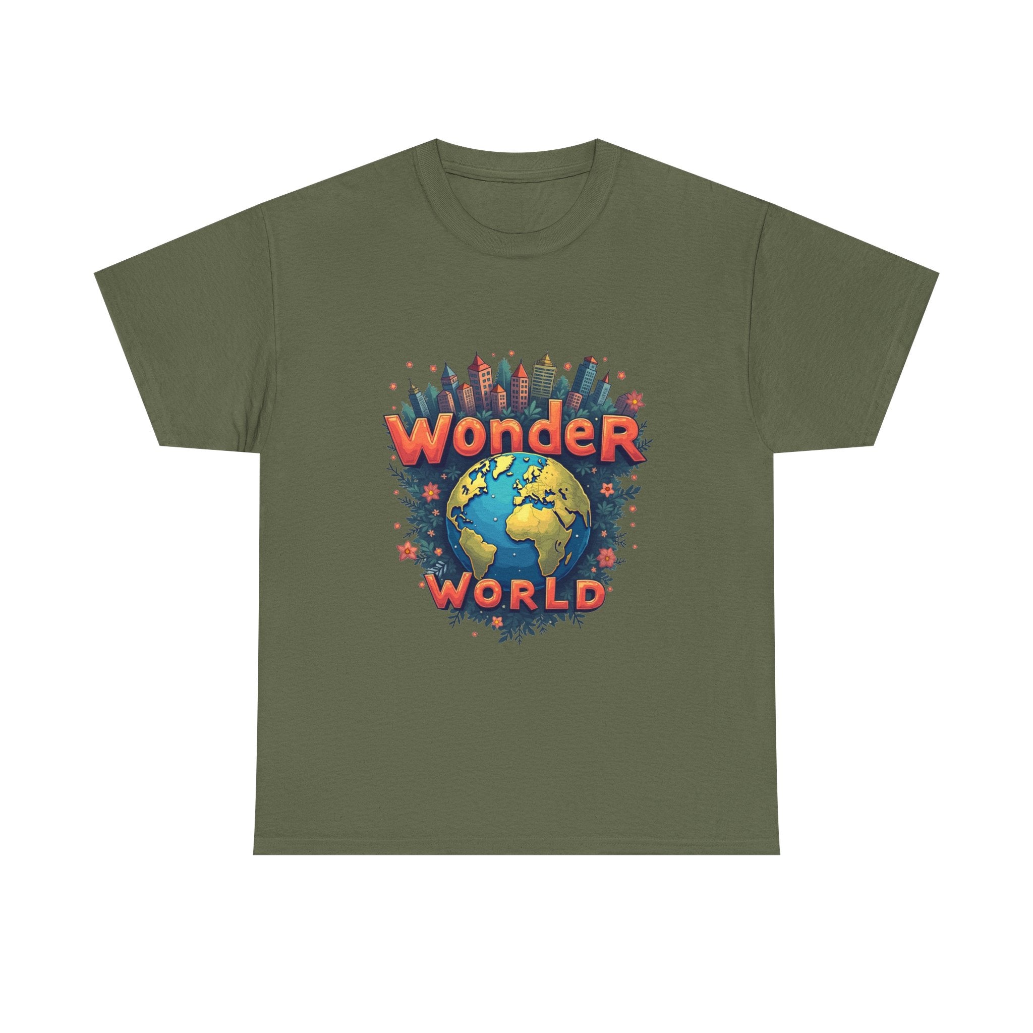 Wonder World Retro Earth Graphic T-Shirt for Travel Lovers