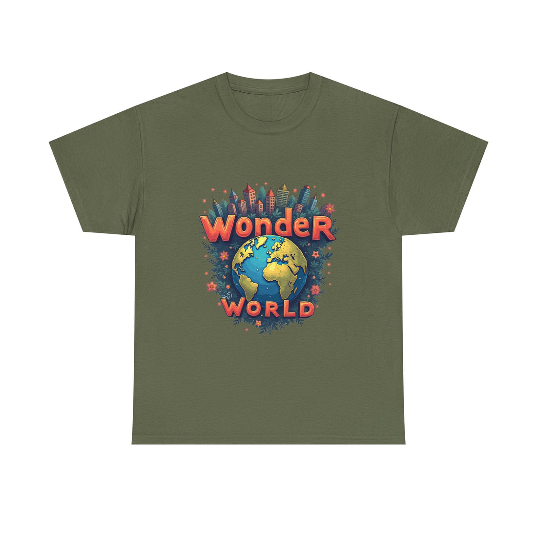 Wonder World Retro Earth Graphic T-Shirt for Travel Lovers