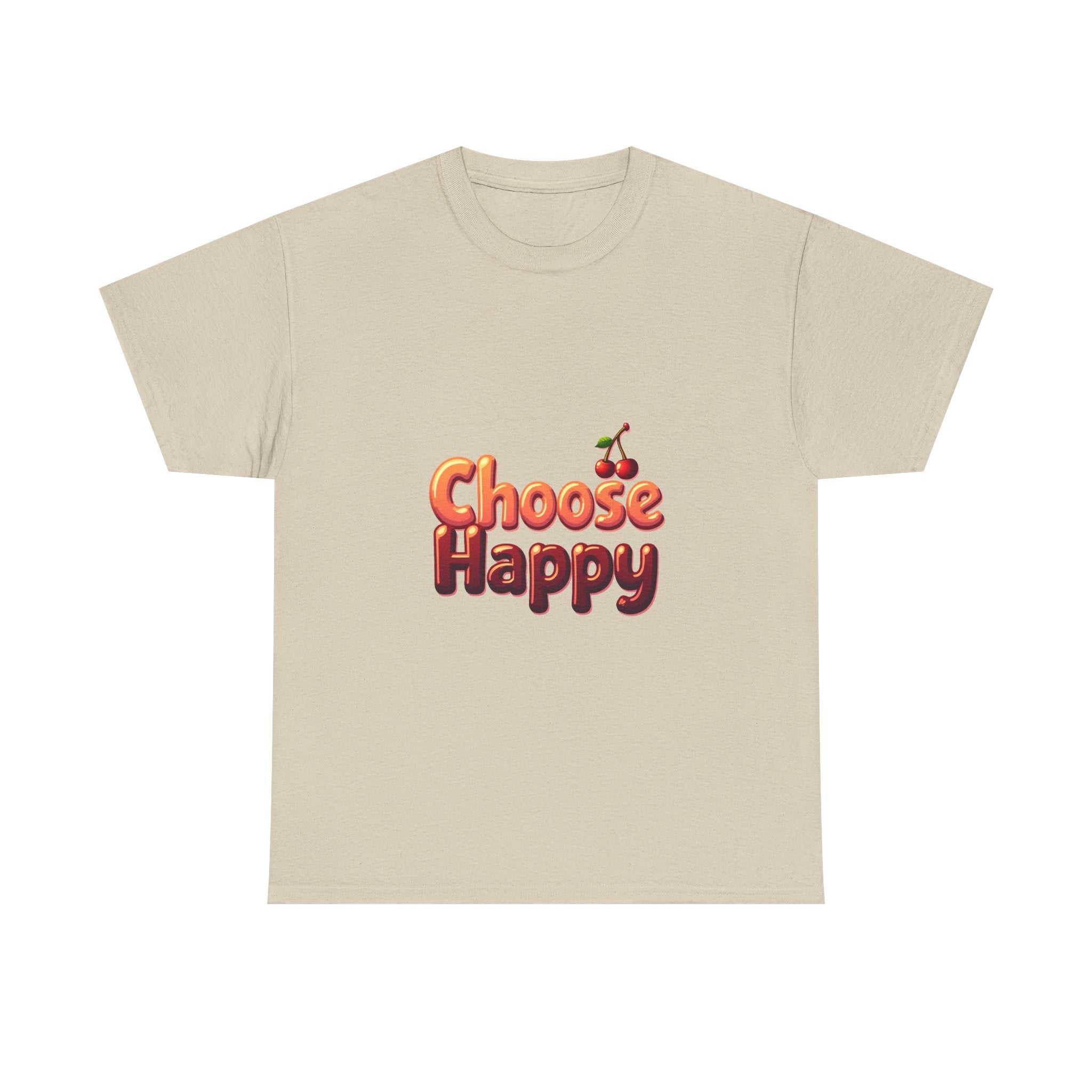 'Choose Happy' Retro Cherry Positive Vibe T-Shirt