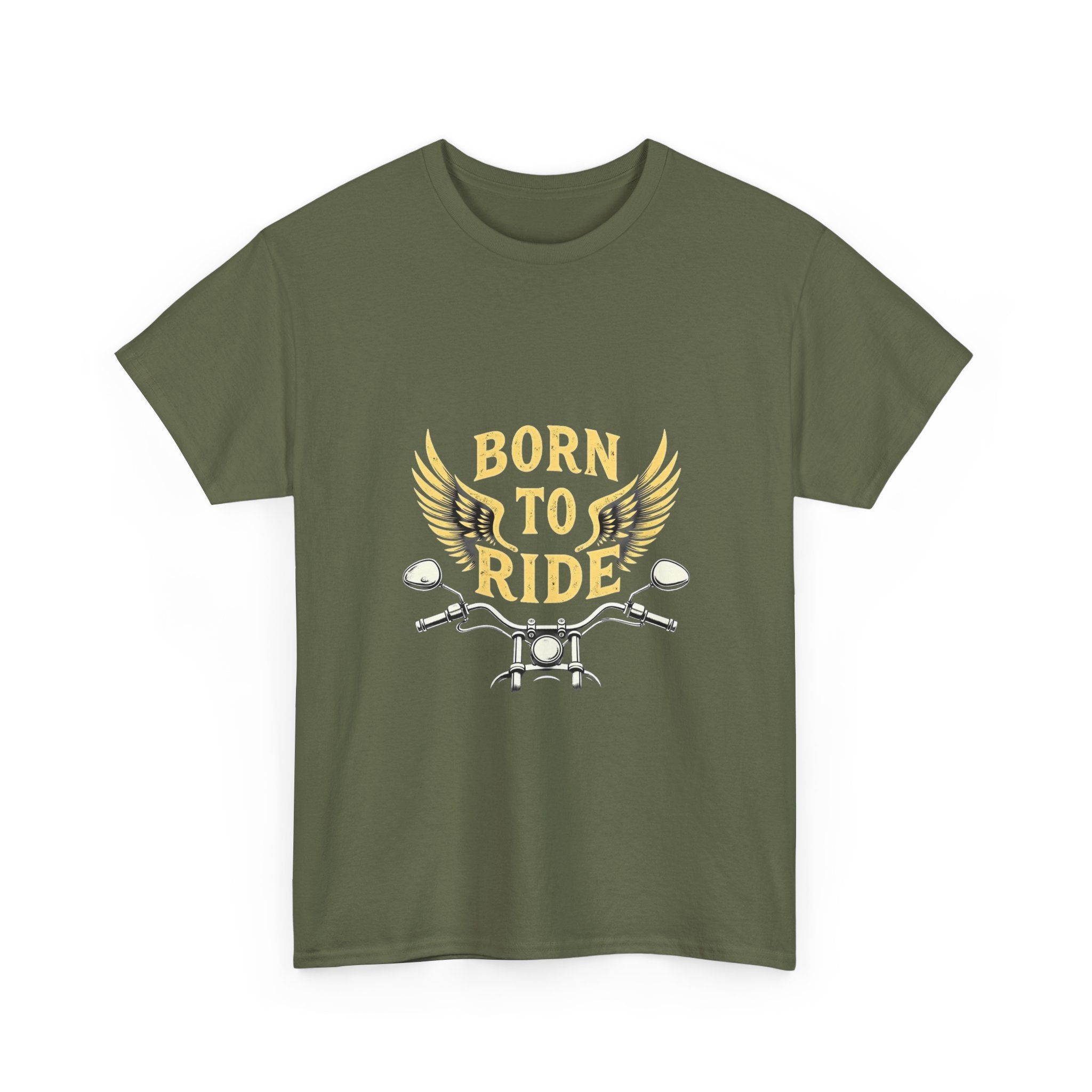 Born to Ride Motorcycle Vintage Biker T-Shirt with Wings Graphic