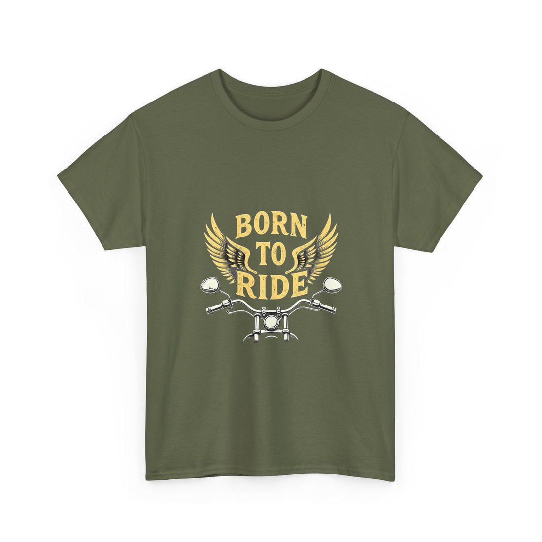 Born to Ride Motorcycle Vintage Biker T-Shirt with Wings Graphic