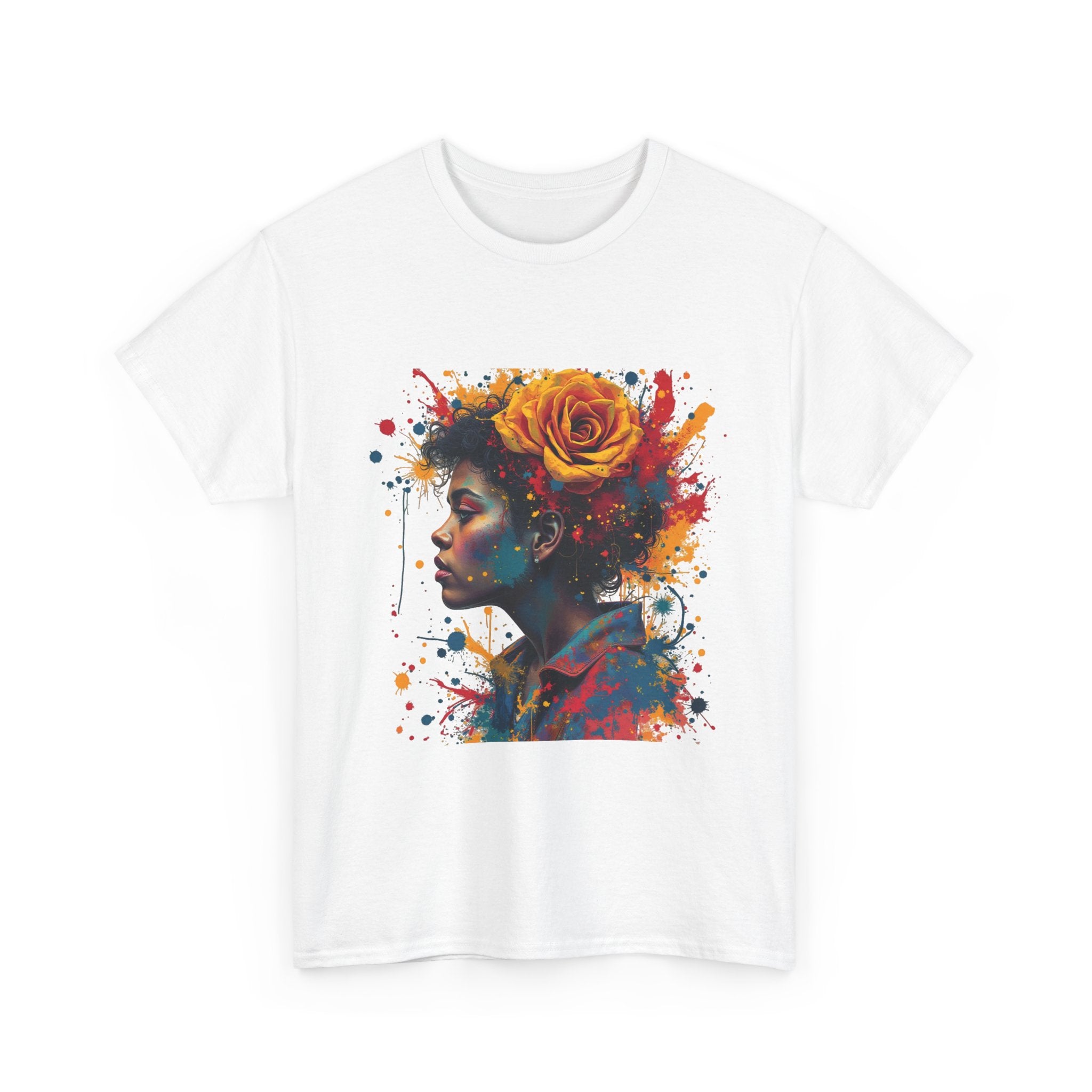 Artistic Floral Portrait T-Shirt