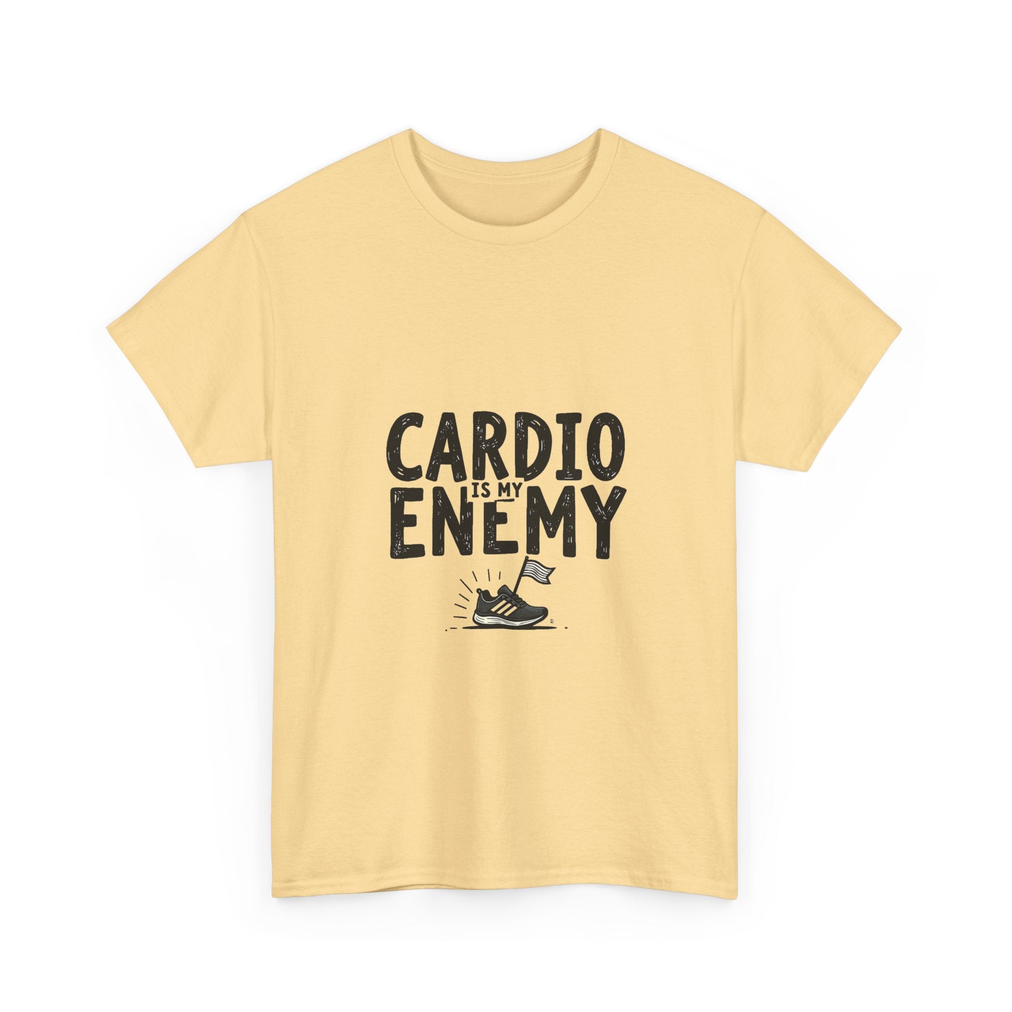 'Cardio Is My Enemy' Funny Fitness T-Shirt for Gym Lovers