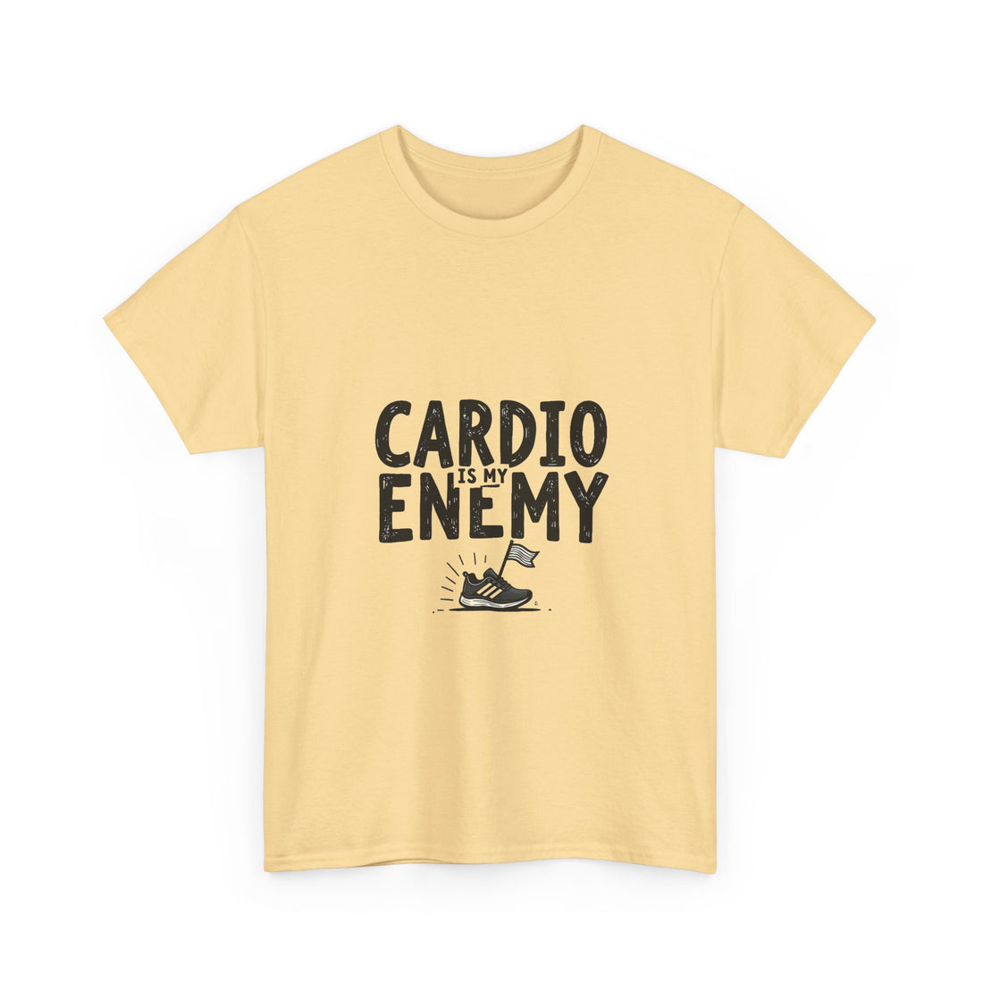 'Cardio Is My Enemy' Funny Fitness T-Shirt for Gym Lovers