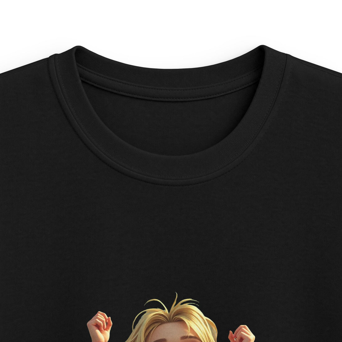 Smiling Girl Crown Illustration Cute Youth T‑Shirt