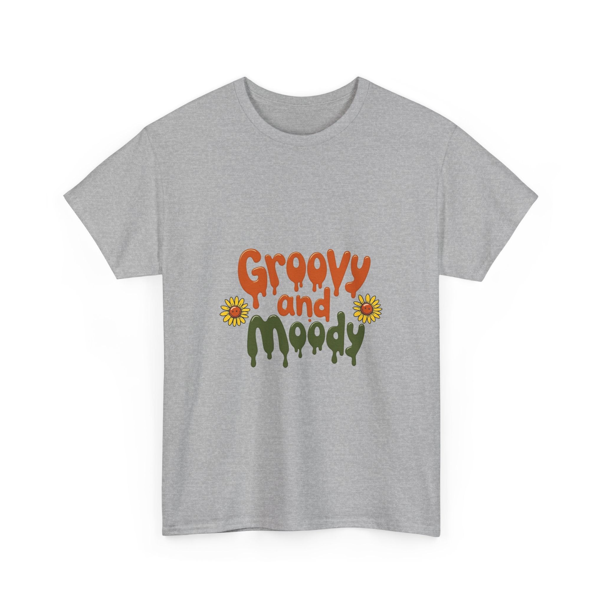 'Groovy and Moody' Retro Flower Graphic T‑Shirt