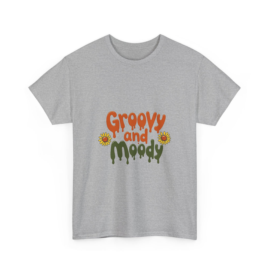 'Groovy and Moody' Retro Flower Graphic T‑Shirt