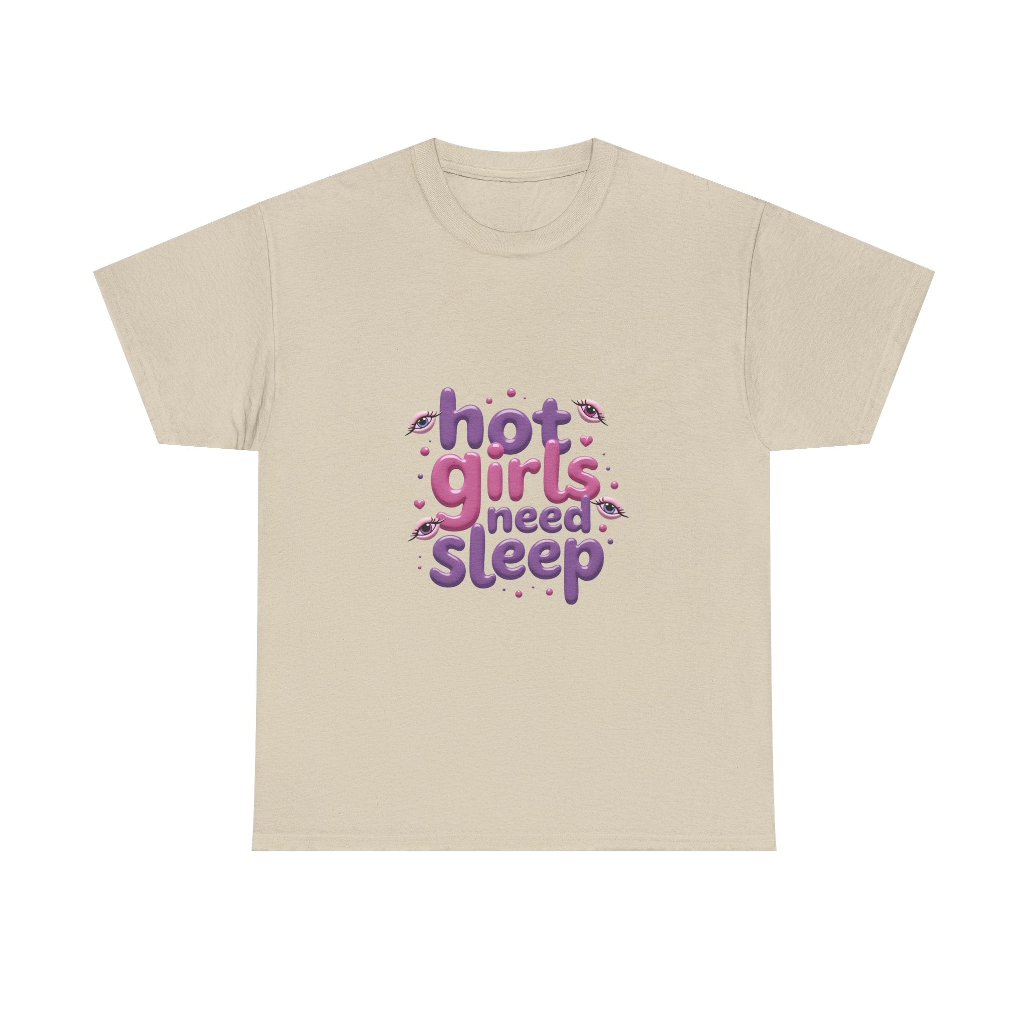 'Hot Girls Need Sleep' Cute Retro Typography T-Shirt